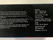 Digital Torque Adapter package