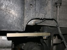 Side view of sway bar mounting bracket (image is deceiving - it's actually perfectly horizontal)