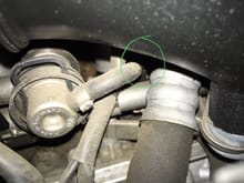 hard to see, but vacuum hose attached to boot