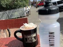 coffee break, and shameless plug for cognition cyclery at San Mateo and at Mt. View