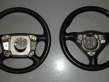 The 4 spoke steering wheel was replace with a GT3 steering wheel.