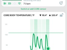 You can see the rise in core temp when I was dricing. 