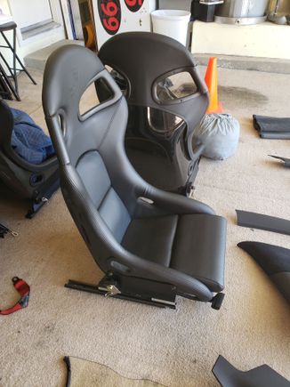 OEM GT3 seats in black.