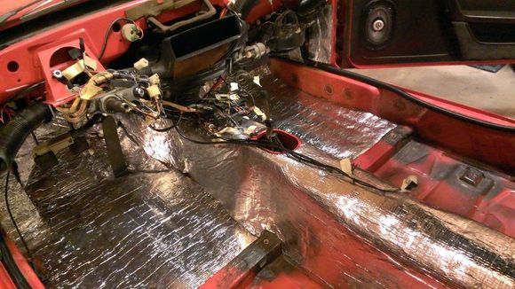 Sound Deadening/thermal shield is applied