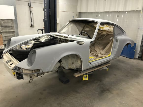 An older 911 at the shop getting some TLC