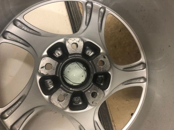 Mating surface to hub free of powdercoat. 

Pic as requested. 