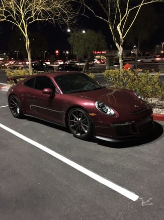 Arena Red metallic at night in the wild   