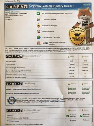 Carfax from when I bought it p1