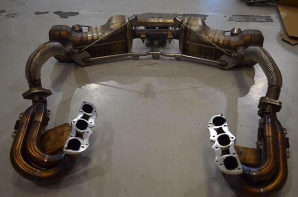 Cargraphic Stainless Steel GT4 Racing Manifolds mated to Factory PSE