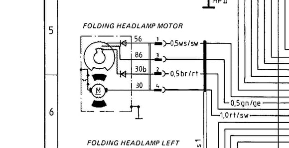 Headlight motor wiring.