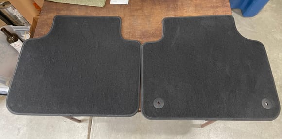 2019 Cayenne. New rear floor mat on the left. Original on the right. 