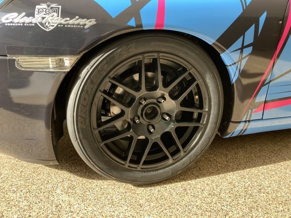 TWO sets of Jongbloed SPB PCA-approved wheels with Toyo RR SPB spec tires