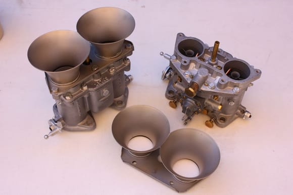 A pair of very rare Solex 40 PJJ carbs with velocity stacks we sold recently.