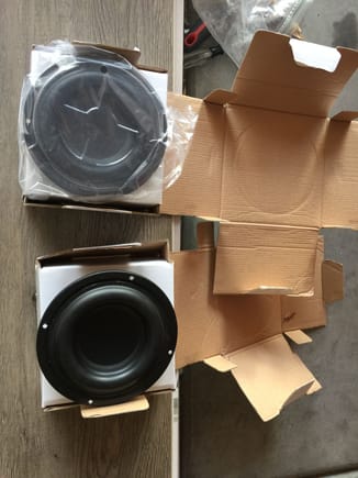 Tang Band 5 1/4" Door Subwoofers. Both are brand new, mounted 1 of them.