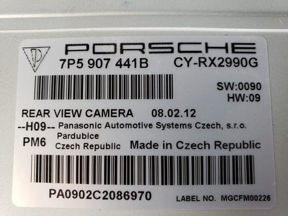 pcm 3.1 backup camera info