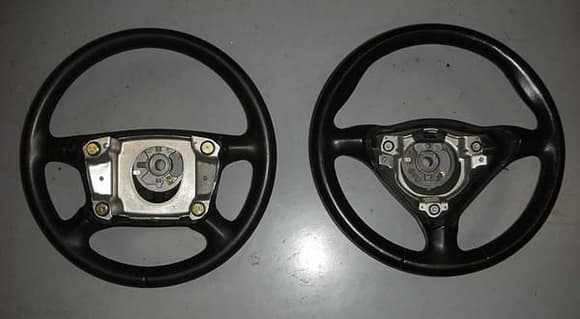 The 4 spoke steering wheel was replace with a GT3 steering wheel.