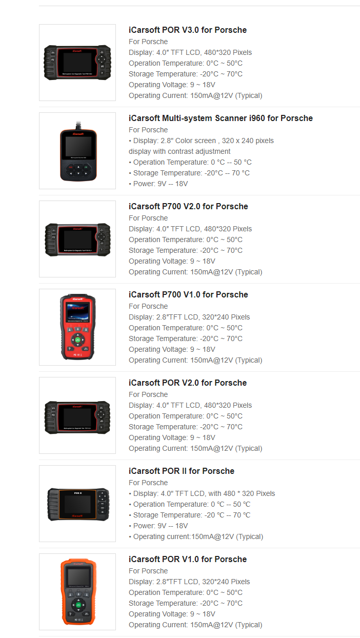 iCarsoft - POR V1.0 Oil Service Reset & Multi System Diagnostic Tool (