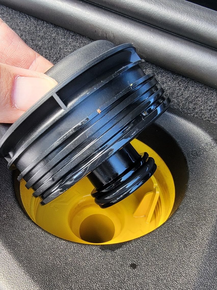 Oil cap after driving ten miles, then resting 15 minutes