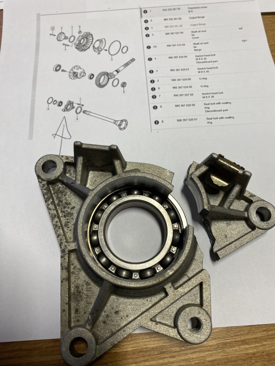 Broken Axle Flange No part number Mystery replacement part