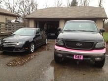 The Wifes cars w/ my fox hiding in the garage