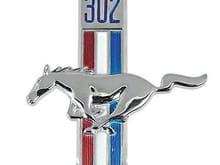 1968 Mustang 302 V8 front fender badge
