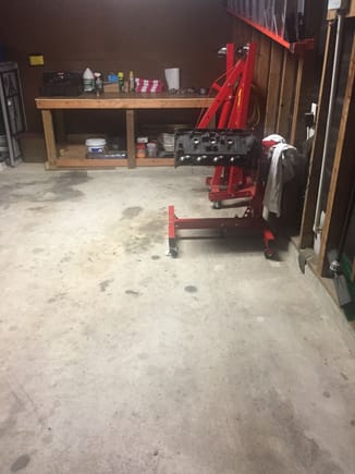 Garage space with 429 short block and room for 5.0 project