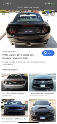 This is the bumper I’m talking about, and I’ve checked, the 2011-2012 Saleen bumper isn’t available anywhere either, not fits the same as this one.