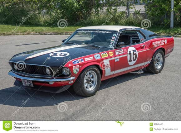 Parnelli Jones "69" Boss 302/Trans Am car in Black, Red and White