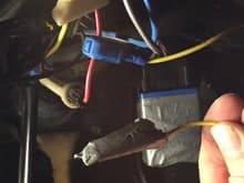 Yellow wire under driver dash - possibly for missing blower