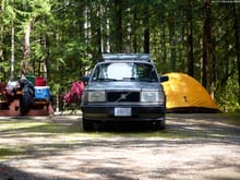 Camping at Little Qualicum Falls, late April 2021