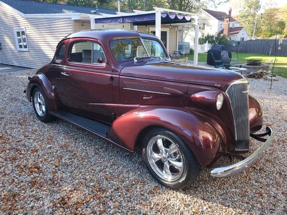 The 37 Coupe was built frame up from ground by my Father in law Dale. Dale was a 7 times national Championship winner in 70’s & 80’s Top Alcohol using a small block Chevy that confounded the Big Blocks of the Day. He had his own Machine shop in CT and produced motors for circle track & recreation alike