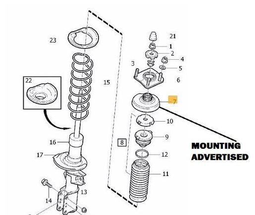 XC90 Damper Struts Exploded Diagram