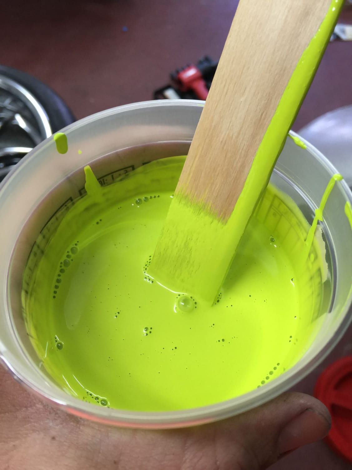 acid green caliper paint
