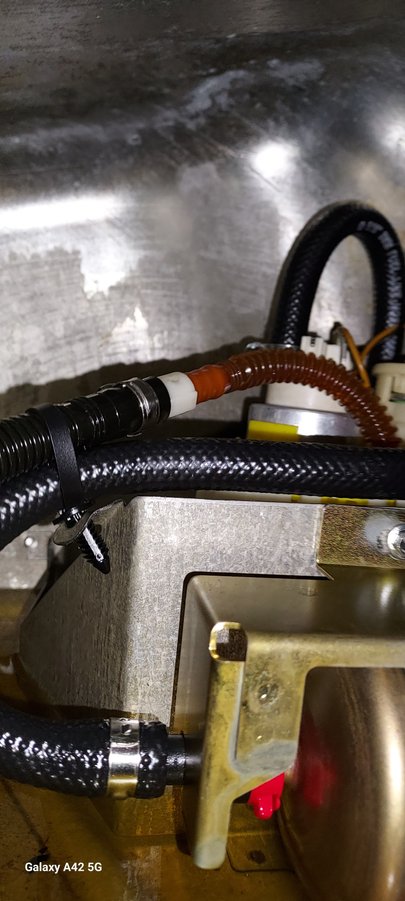 new hoses attached, new single ear clamps.