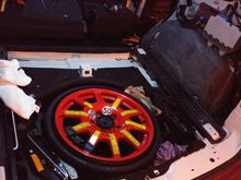original amp is on rear passenger side wheels. after market amp locate under spare tire