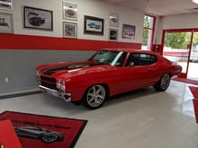 70 Chevelle restomod. Completely restored few years ago. mostly seats in my shop showroom.