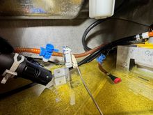 Fuel lines from filter to tank bulkhead