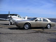 My third Aston, a Series IV Lagonda next to my A-36 Bonanza