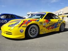 Yellow 996 GT-3 Cup car.