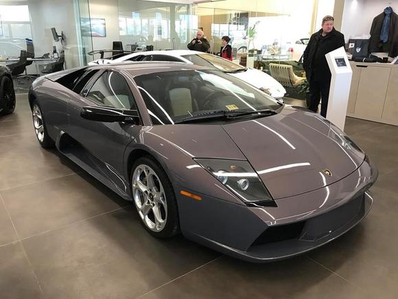 What a rare color! This exclusive Lamborghini Murcielago was seen at Lamborghini Sterling in Virginia.