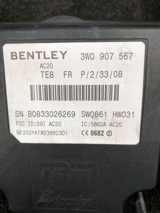 This is the original part taken out of my 09 flying spur. 3w0907567