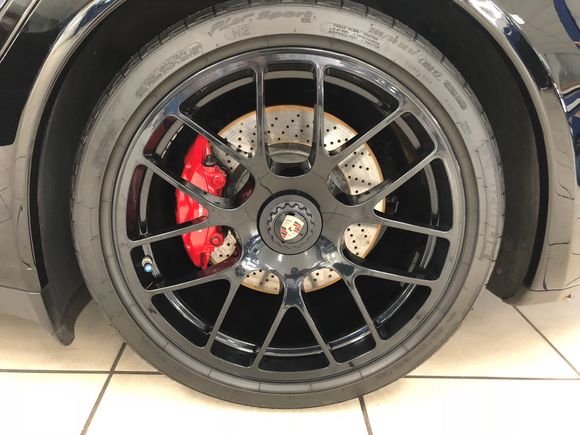 Recently (10/17) had the center locks anodized black and the emblems in black versus the other pics. I love it.