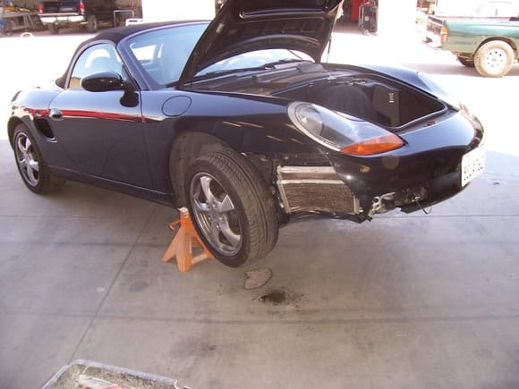 Boxster being repaired.