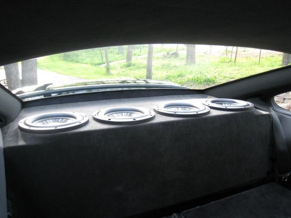 Custom Alacantara Suede Subwoofer Enclosure - 4 eight inch subs