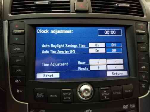 Clock adjustment screen:  Time Adjustment not functional.