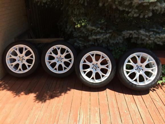 White Montegi wheels with Yokohama Parada tires