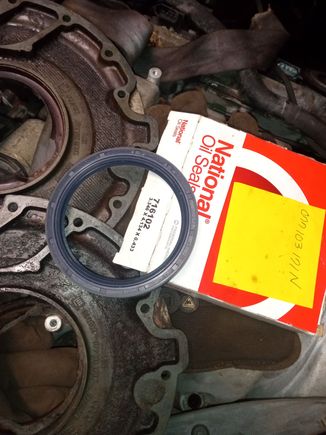 Top flange came off smooth crank while torn bottom was one I had to push onto crank/out of flange then pried off. So I can measure actual seal off bad crank. But same part number, post it