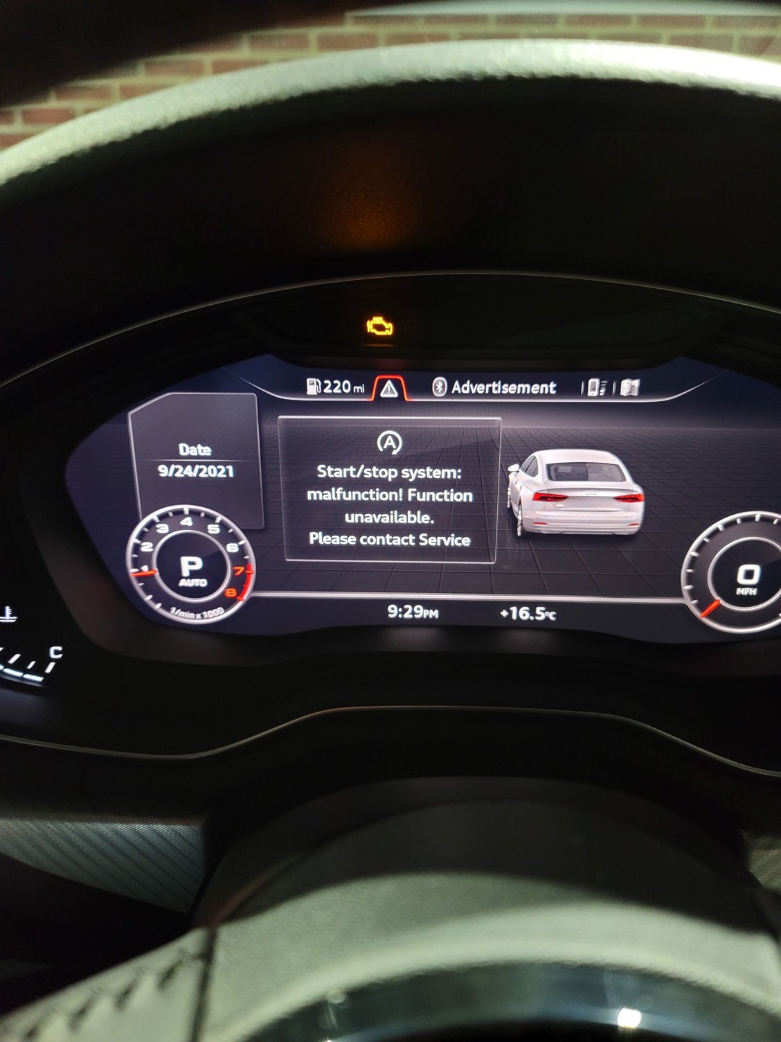 audi a5 emission control system warning light