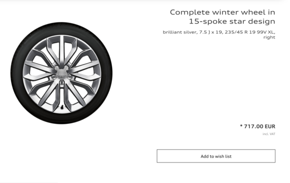 OEM C7 S6 Winter wheel option