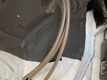 This is where the stainless lines come in to the driver side wheel, well utilizing holes in the frame that way they are protected, as well as they will be behind a fender well.